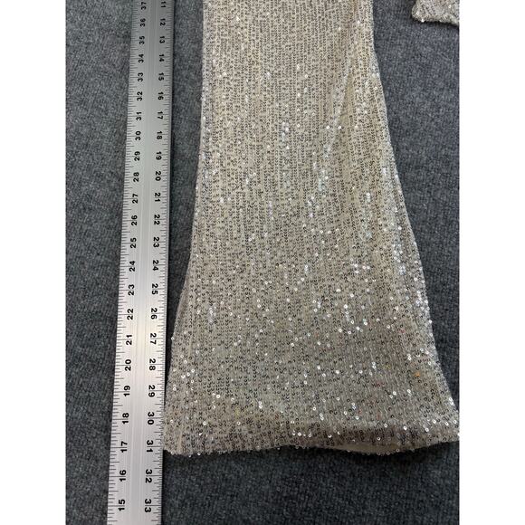 NWT Baltic Born Brussels Sequin Jumpsuit Ivory White Sparkly Holiday Sz L - Picture 7 of 10
